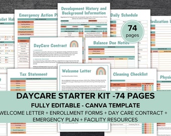 Daycare Starter Kit, Forms Bundle, Childcare forms, Inhome daycare paperwork, preschool forms, daycare handbook, opening a daycare, provider