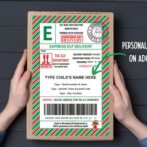 Etykieta Sleigh Mail | Poczta Elfów | Etykieta wysyłkowa Elfów | Elfy Bożonarodzeniowe | Poczta Świętego Mikołaja | Etykiety na prezenty świąteczne | Dostawa Elfów | Pieczęcie na koperty
