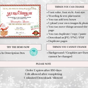 Pode incluir: Um modelo de certificado imprim&iacute;vel da lista de crian&ccedil;as boazinhas do Papai Noel com fundo vermelho e branco. O certificado apresenta uma imagem de desenho animado do Papai Noel descendo uma chamin&eacute;. O texto no certificado diz "Certificado da lista de crian&ccedil;as boazinhas" e "Christopher Baxter na lista oficial de crian&ccedil;as boazinhas". O certificado &eacute; personaliz&aacute;vel com caixas de texto, imagens e fontes.