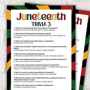 Juneteenth Trivia Bundle I Juneteenth Activities I African American History I Juneteenth School Game I Juneteenth Trivia I Juneteenth Quiz