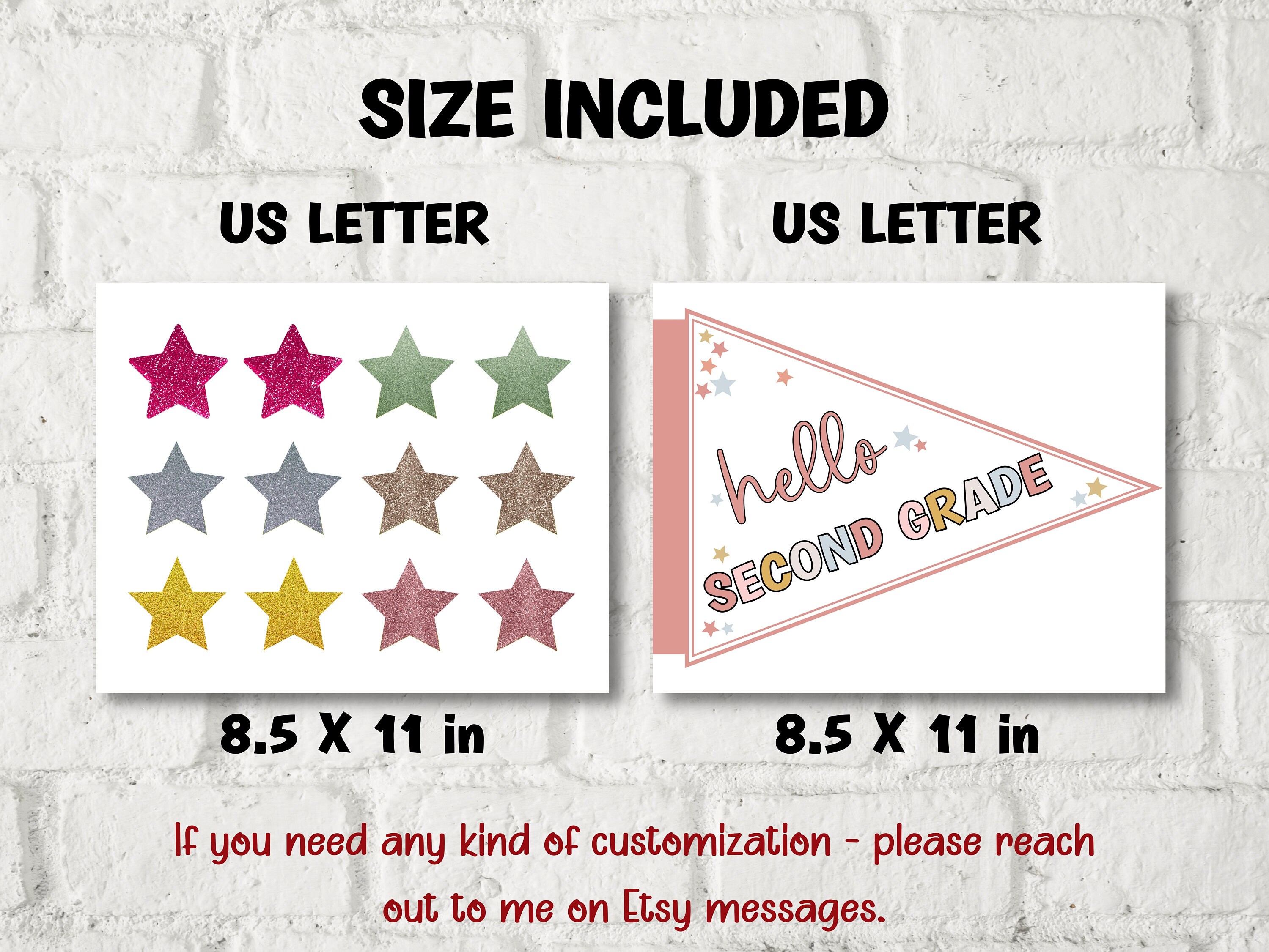 thumbnail image 2 of First Day Of 1st School Pennant Flag, Back To School Printable Sign 2 of 13