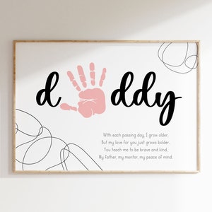 Fête des pères Handprint art I Handprint craft I Cadeau de fête des pères I Première fête des pères I Carte de fête des pères bricolage I Fête des pères imprimable