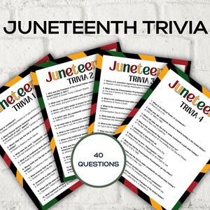 Juneteenth Trivia Bundle I Juneteenth Activities I African American History I Juneteenth School Game I Juneteenth Trivia I Juneteenth Quiz