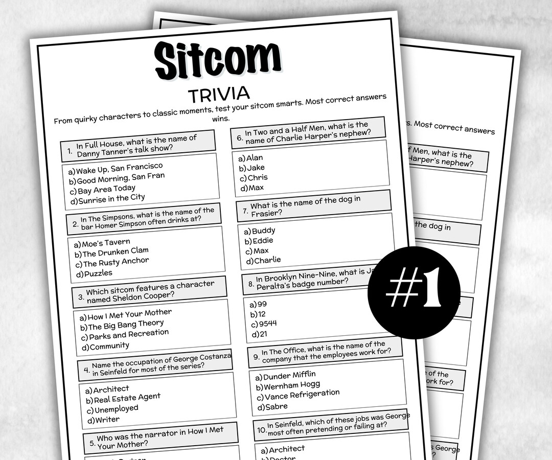 Sitcom Trivia Quiz, Family Activity, TV Show Friendsgiving, Television ...