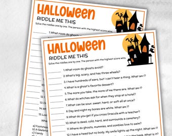 Zagadki na Halloween, aktywność do wydrukowania, gra imprezowa, ciekawostki o Halloween, wieczór gier rodzinnych, gra dla dzieci i nastolatków, gra na imprezę biurową, żarty