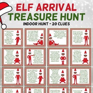 Elf Weihnachtsschnitzeljagd I Weihnachtsaktivitäten | Elfen Unfug | Weihnachtselfen Kinder Schatzsuche Hinweise | Weihnachtsschnitzeljagd