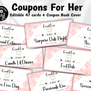 Gifts For Her I Mothers Day Coupon Book I Inexpensive Gift | Printable Coupon Book | Printable DIY Coupons | Personalized Love Coupons Mom