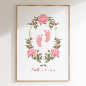 Regalo ricordo / Buona festa della mamma / Biglietto fai da te / Mamma / Ricordo del bambino / Artigianato prescolare stampabile I Impronta della mamma Arte I Regalo fai da te
