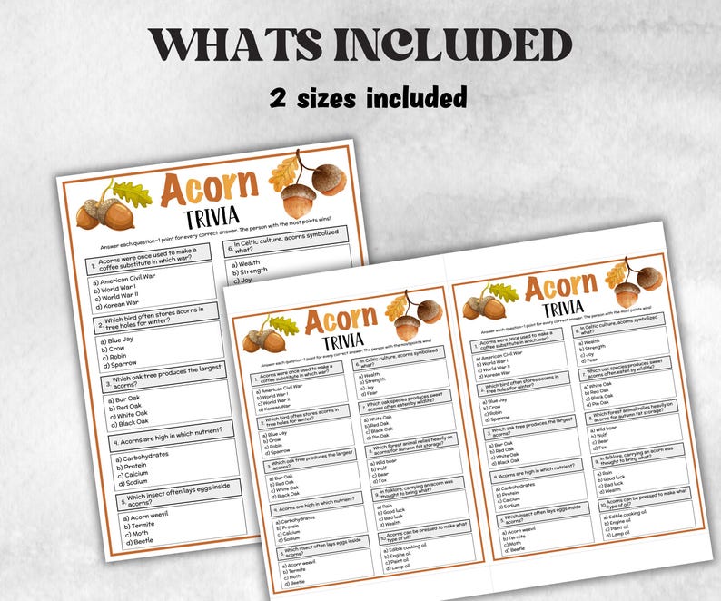 Acorn Trivia Party, Christmas Themed Birthday, Trivia Game Night, Game ...