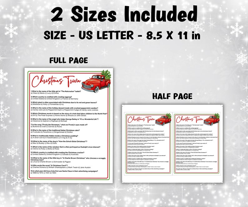 Office Trivia Printable I Fun Christmas Trivia Game Christmas Trivia ...