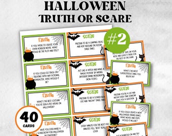 Truth Or Scare, Halloween Party Game, Halloween Activities, Family Game Night, Games for Teens, Halloween Card Game, Trick or Treat games