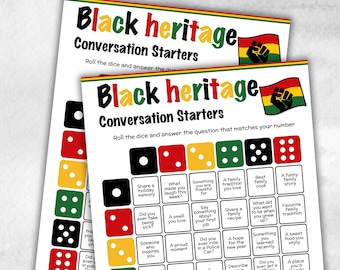 Démarreurs de conversation noirs, jeux d'indépendance noirs, rouler et partager, jeux brise-glace, jeux noirs pour adultes, journée de la liberté, cours d'histoire