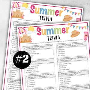 Sommer-Trivia-Party, Strand-Thema-Geburtstag, Trivia-Spiel-Nacht, Spiel für Senioren, Kinder, Teenager, Erwachsene, Büro-Party-Eisbrecher, Sommerferien