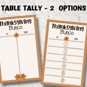 Fall Bunco Card I Thanksgiving Printable Bunco Cards I Bunco Score ...