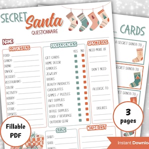 Bürogeschenkbörse Fragebogen für Mitarbeiter und Lehrer, geheime Santa Fragebogen für Mitarbeiter und Lehrer, Weihnachten zum Kennenlernen, Weihnachten alles über mich
