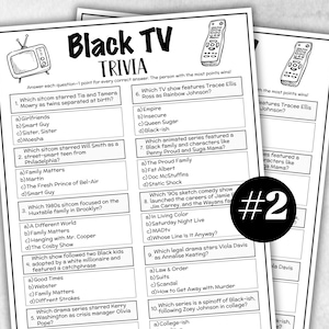 Schwarze TV-Trivia, Partyspiel, Schwarze Kultur Quiz, Schwarze TV-Sitcoms, Afroamerikanische Spiele, Schwarze Geschichte, Sommer-Eisbrecherfragen, Party