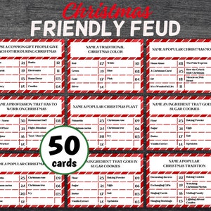 Christmas Friendly Feud Game | Holiday Party Games | Printable Christmas Family Feud Game | Christmas Trivia | Family Feud Quiz