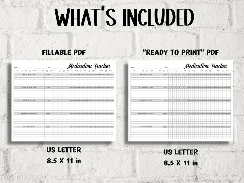 Daily Monthly Medication Tracker I Medication Log I Daily Medication List I Medication Chart I Medicine tracker sheet I Log Prescriptions image 2