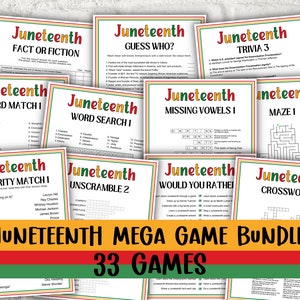 Juneteenth Games Bundle I Juneteenth Activities I African American History I Juneteenth School Game I Juneteenth Trivia I Juneteenth Quiz
