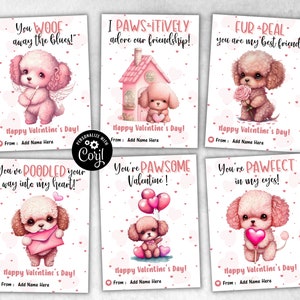 Pudel Valentinskarte | Mit Corjl bearbeiten | Ich verehre dich | Hund Valentinskarte | Liebe Dich Karte | V-Day Cards I Cute Puppy Love Card