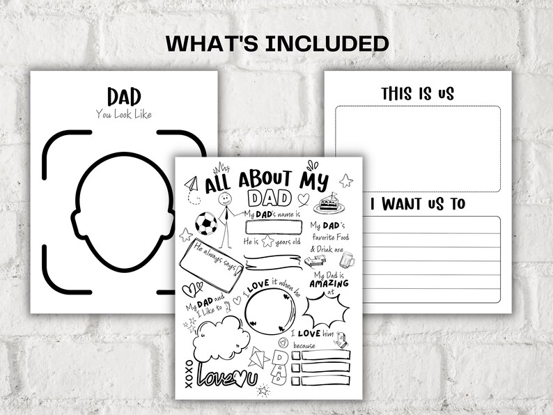 All About My Dad Fill in the Blank I Father's Day Gift I Gift for Dad I ...