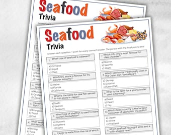 Seafood Trivia, Lake Beach, Camping Campground, Going Away Vacation, Indoor Outdoor Summer Cookout, Seafood Boil, Travel Quiz Questions