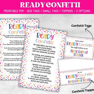 Paillettes scintillantes, cadeau de la veille de l'école pour enfant d'âge préscolaire, étiquette de confettis prête à l'emploi, cadeau de rentrée des classes, décoration de sac confettis pour la rentrée