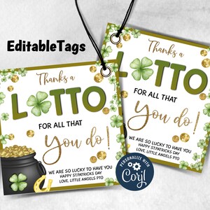 Boss St. Patrick's Pop Von | Vielen Dank für Alles, was Sie tun | St. Patrick's Day Wertschätzung Geschenkanhänger, Personal Wertschätzung I Mitarbeiter Team