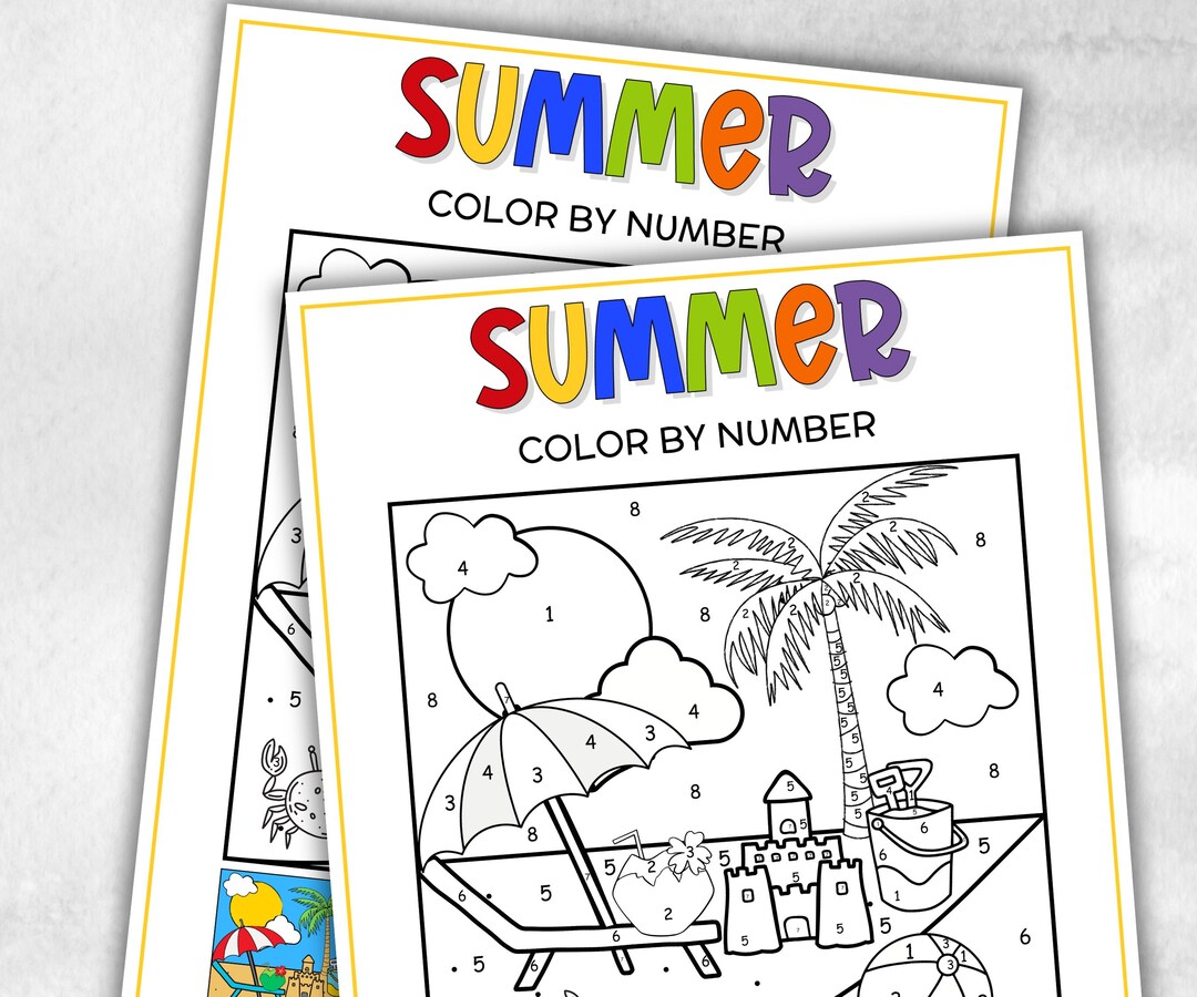 Summer Color by Number, End of School Summer Activities, Summer ...