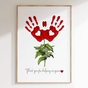 Arte de impressão manual | Artesanato para o dia das mães, presente para a mãe | Artesanato pré-escolar para impressão | Feliz Dia das Mães | Impressão da mão do dia das mães | ramalhete