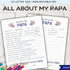 Alles over mijn papa vul het veld in I Vaderdagcadeau I Over papa I Last minute cadeau voor papa I Papa interview Vragenlijst 001