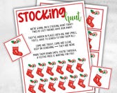 Stocking scavenger hunt game, kids stocking games, xmas scavenger hunt, kids teens seniors, birthday themed party, school classroom kid game