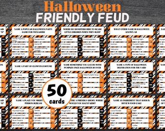 Friendly Feud, Halloween part game, Family Game Night, Family Friendly Quiz, Halloween Trivia Night, Adult Party game, Family Friendly Feud