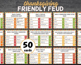 Friendsgiving Friendly Family Feud, Family Quiz, Thanksgiving Quiz, Trivia game night, family game night, Family Game, Office Party, TH02