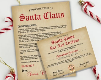 Vintage Personalized Letters From Santa | Holiday Santa Claus Letter | North Pole Letter  | Christmas Letter | Editable Santa Letter