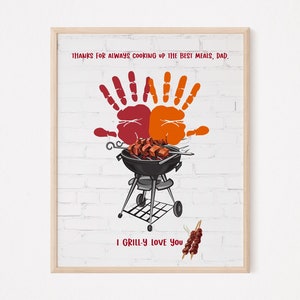 Fête des pères Handprint art I Handprint craft I Cadeau de fête des pères I Première fête des pères I Carte de fête des pères bricolage I Fête des pères imprimable