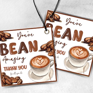 Coffee Bean Teacher Appreciation Treat Tag, End Of Year Snack Tag, Appreciation Treat Tag, Thank You scoop Tag, Volunteer Thank You tag