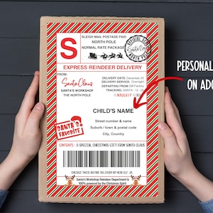Delivery from santa I  elf arrival kit mail| Santa Mail | North Pole Mail | Elf Delivery | Christmas Santa Gift Tag | Christmas Gift Labels