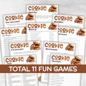 Druckbares Cookie-Spiel-Bundle, Pass den Preis, Friendsmas-Plätzchen-Valentinstag-Partyspiel, Cookie-Trivia, Cookie-Matchup-Spiel, Kirchenweihnachtsspiel,
