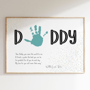 Vaderdag Handafdruk kunst I Handafdruk ambacht I Vaderdagcadeau I Eerste Vaderdag I DIY Vaderdagkaart I Afdrukbare vaderdag