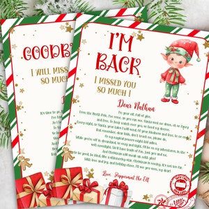 Hola de elfo, carta de llegada de elfo, carta de regreso, de elfo, carta de elfo de Navidad, a niños, de elfo, editable digital, estoy de regreso elfo