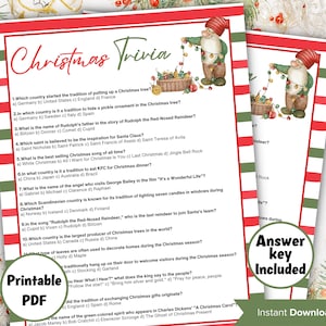 Spaß Weihnachten Trivia Spiel | Druckbare Trivia | Weihnachten Trivia Bündel | Weihnachten zum Ausdrucken | Weihnachtsspiele für Kinder | Familienspiele