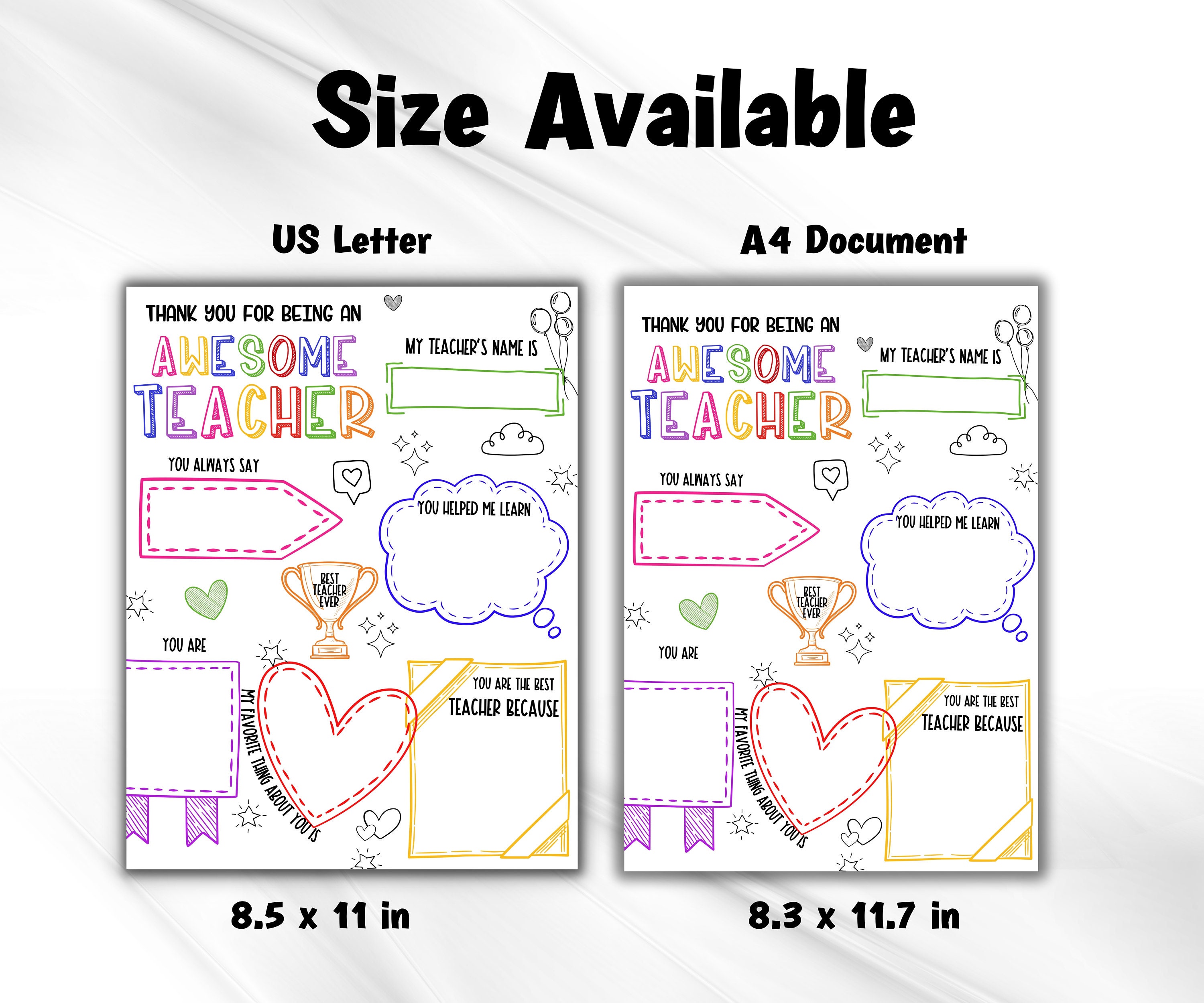 Teacher Appreciation Letter | End of Year Gift I Printable Teacher ...