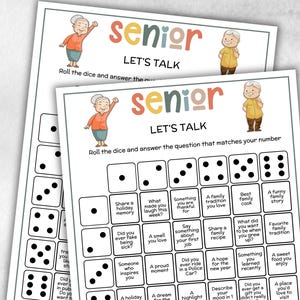 Senior Let&#39;s Talk game, Family Game Night, Dementia Activity, Retirement Games, Senior Citizens, Nursing Home Game, Senior Living Party game