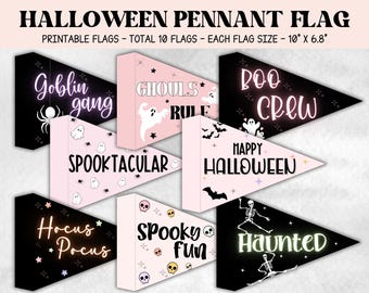Halloween Flag, Child Play Wand, Halloween Photo Prop, Halloween Printable Party Flags, Halloween Wand, Kids Halloween Party, Trick or treat