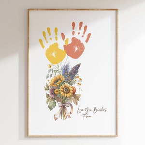 Arte dell'impronta di famiglia, ricordo della festa della mamma, regalo per la festa della mamma, artigianato dell'impronta della mamma, attività per la festa della mamma, ricordo della memoria fai da te