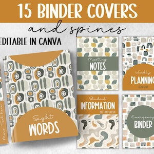 Modern Boho School Student Binder Cover I Classroom Printable I Teacher Binder | Binder Insert I Binder spine I Back To School | Life Binder
