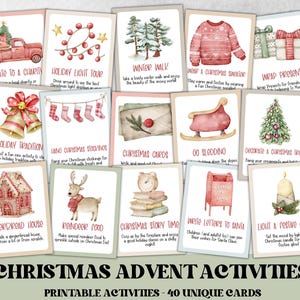 Weihnachtsaktivitätskarten, Weihnachtsadventsaktivitäten, Kinderadventskalender, druckbarer Weihnachts-Countdown, wiederverwendbare Adventstraditionen