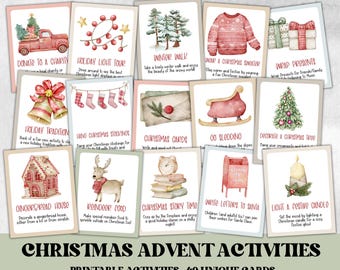Christmas Activity Cards, Christmas Advent Activities, Kids Advent Calendar, Printable Christmas Countdown, Reusable Advent Traditions