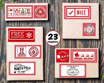 Christmas Gift Labels I North Pole Shipping Label I Sleigh Mail Label | Elf Mail | Christmas Elves | Santa Mail | Elf Delivery | Seals